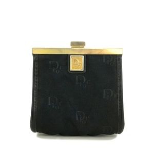 Vintage Dior leather and nylon coin pouch.